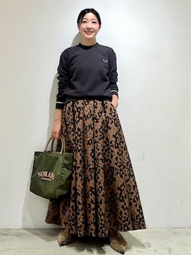 「FRED PERRY」｜土倉さん（レディース・154cm）の秋コーディネート