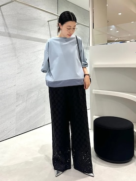 「＆MyuQ（アンドミューク）のアイテム」を使った、土倉さん（レディース・154cm）の夏コーディネート