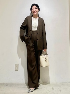 「SHIPS（シップス）のアイテム（トップス）」を使った、土倉さん（レディース・154cm）の春コーディネート