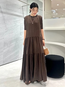 「SHIPS（シップス）のアイテム（ワンピース/ドレス）」を使った、土倉さん（レディース・154cm）の夏コーディネート