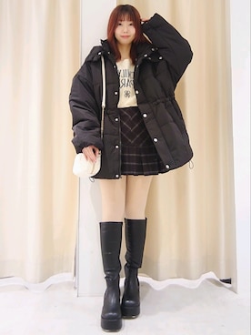 「one after another NICE CLAUP（ワンアフターアナザーナイスクラップ）のアイテム（ダウンジャケット/コート）」を使った、ばらさん（レディース・152cm）の冬コーディネート