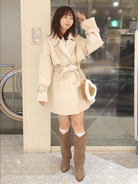 「アイテム（チェスターコート）」を使った、ばらさん（レディース・152cm）の秋コーディネート