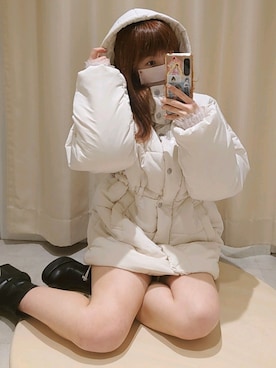 「アイテム（ダウンジャケット/コート）」を使った、ばらさん（レディース・152cm）の冬コーディネート