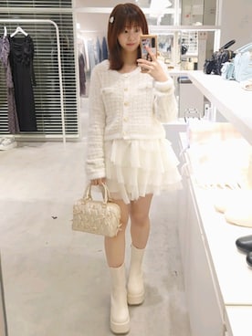 「152cm」｜「アイテム（ブーツ）」を使った、ばらさん（レディース・152cm）の秋コーディネート