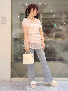 「one after another NICE CLAUP（ワンアフターアナザーナイスクラップ）のアイテム」を使った、ばらさん（レディース・152cm）の夏コーディネート