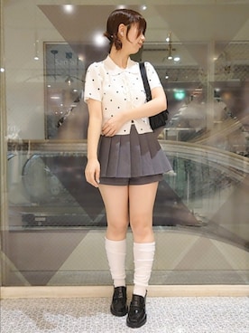 「one after another NICE CLAUP（ワンアフターアナザーナイスクラップ）のアイテム（ニット/セーター）」を使った、ばらさん（レディース・152cm）の夏コーディネート