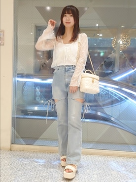 「one after another NICE CLAUP（ワンアフターアナザーナイスクラップ）のアイテム」を使った、ばらさん（骨格ウェーブ・レディース・152cm）の夏コーディネート