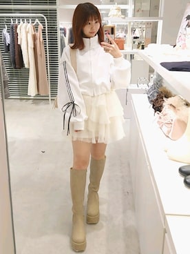 「one after another NICE CLAUP（ワンアフターアナザーナイスクラップ）のアイテム（スウェット）」を使った、ばらさん（レディース・152cm）の秋コーディネート