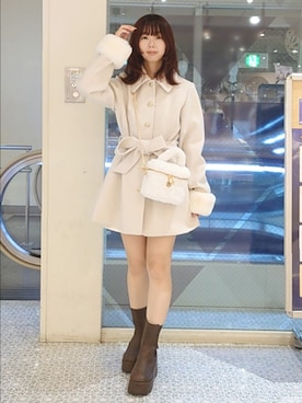 「アイテム（ステンカラーコート）」を使った、ばらさん（レディース・152cm）の秋コーディネート