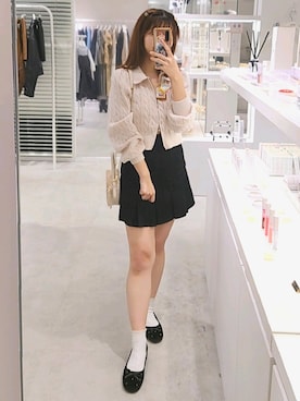 「one after another NICE CLAUP（ワンアフターアナザーナイスクラップ）のアイテム（デニムスカート）」を使った、ばらさん（レディース・152cm）の秋コーディネート