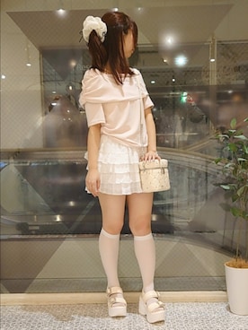 「one after another NICE CLAUP（ワンアフターアナザーナイスクラップ）のアイテム」を使った、ばらさん（レディース・152cm）の夏コーディネート