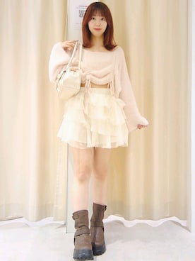 「152cm」｜「アイテム（ブーツ）」を使った、ばらさん（レディース・152cm）の秋コーディネート