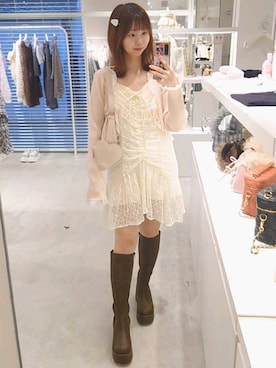 「152cm」｜「アイテム（ブーツ）」を使った、ばらさん（レディース・152cm）の秋コーディネート