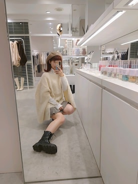 「one after another NICE CLAUP（ワンアフターアナザーナイスクラップ）のアイテム（ハンチング/ベレー帽）」を使った、ばらさん（レディース・152cm）の秋コーディネート
