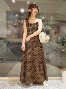 「one after another NICE CLAUP（ワンアフターアナザーナイスクラップ）のアイテム」を使った、ばらさん（レディース・152cm）の夏コーディネート