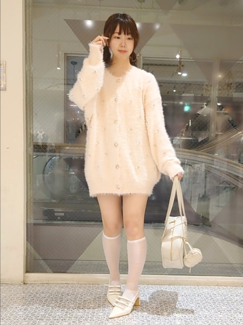 premium order】ビジューフェザーロングカーディガン