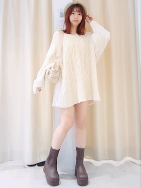 「152cm」｜「アイテム（ブーツ）」を使った、ばらさん（レディース・152cm）の秋コーディネート