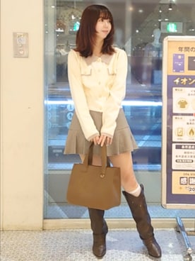 「one after another NICE CLAUP（ワンアフターアナザーナイスクラップ）のアイテム」を使った、ばらさん（レディース・152cm）の秋コーディネート