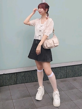 「one after another NICE CLAUP（ワンアフターアナザーナイスクラップ）のアイテム」を使った、ばらさん（レディース・152cm）の夏コーディネート