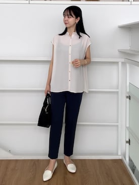 「アイテム（その他シューズ、ホワイト系）」を使った、NATSUMIさん（レディース・165cm）の夏コーディネート