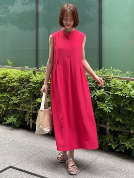 「grove（グローブ）のベルトPPダブルショルダー（ショルダーバッグ、ホワイト系）」を使った、NATSUMIさん（レディース・166cm）の夏コーディネート