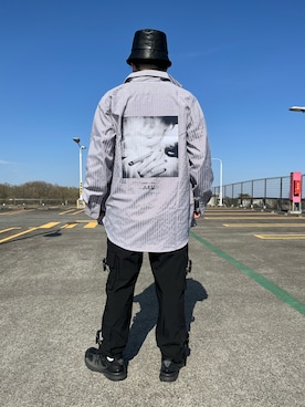 「WHITELAND（ホワイトランド）のアイテム（帽子）」を使った、AMANOさん（メンズ・175cm）の春コーディネート