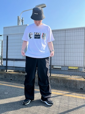 「WHITELAND（ホワイトランド）のアイテム（帽子）」を使った、AMANOさん（メンズ・175cm）の春コーディネート