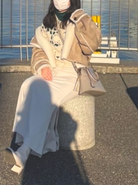 「Heather（ヘザー）のアイテム（ムートンコート）」を使った、miruさん（レディース・152cm）の冬コーディネート