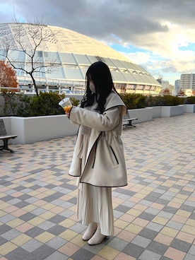 「one after another NICE CLAUP（ワンアフターアナザーナイスクラップ）のアイテム（その他アウター）」を使った、miruさん（レディース・152cm）の冬コーディネート