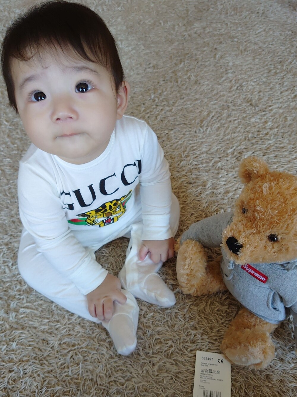 GUCCIのロンパース GUCCI ロンパース 6⁄9ヶ月 ホワイト ロンパース・カバーオール