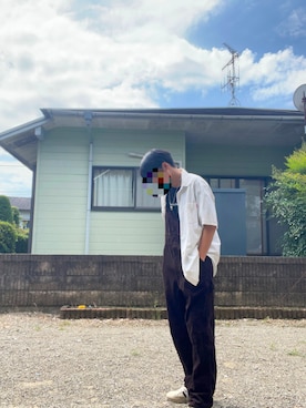 「GU（ジーユー）のアイテム（サロペット/オーバーオール）」を使った、（相互フォロー）とりしんさん（メンズ・166cm）の秋コーディネート