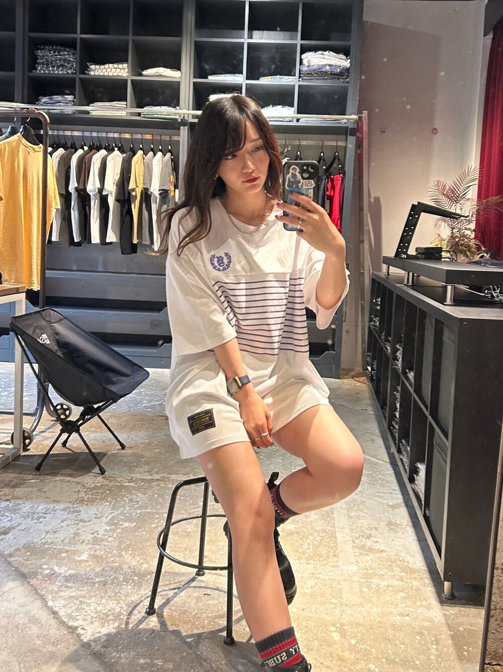 「ストーリート、オーバーサイズ」｜「Subcietyのアイテム（トップス、ホワイト系）」を使った、ゆきさん（レディース・158cm）の春コーディネートの1枚目の写真