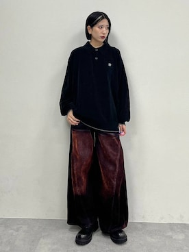 「アイテム（ポロシャツ）」を使った、しおりさん（レディース・173cm）の秋コーディネート