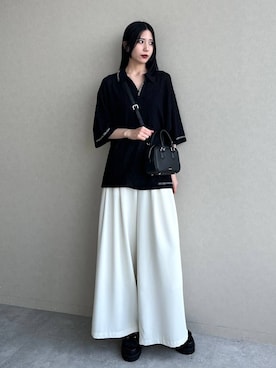 「アイテム（スラックス）」を使った、しおりさん（レディース・173cm）の夏コーディネート
