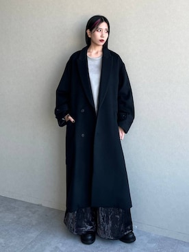 「アイテム（チェスターコート）」を使った、しおりさん（レディース・173cm）の秋コーディネート