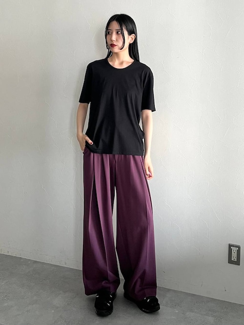 HARE プレミアムウールタックワイドトラウザー Mサイズ ブラウン HARE（ハレ）の「【SET UP対応】プレミアムウールタックワイド