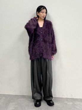 「HARE（ハレ）のアイテム（スラックス）」を使った、しおりさん（レディース・173cm）の秋コーディネート