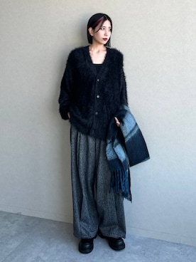「アイテム（マフラー）」を使った、しおりさん（レディース・173cm）の秋コーディネート