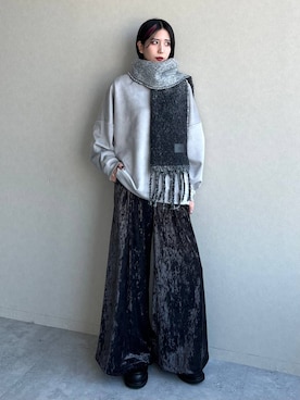 「HARE（ハレ）のビルディングソールフュージョンローファー(HARE)（ローファー）」を使った、しおりさん（レディース・173cm）の秋コーディネート