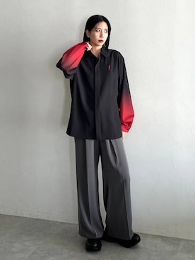「アイテム（スラックス）」を使った、しおりさん（レディース・173cm）の夏コーディネート