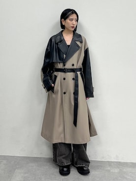 「アイテム（トレンチコート）」を使った、しおりさん（レディース・173cm）の秋コーディネート