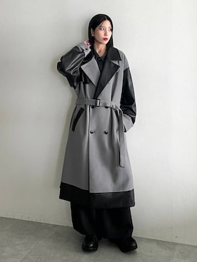 「アイテム（トレンチコート）」を使った、しおりさん（レディース・173cm）の秋コーディネート