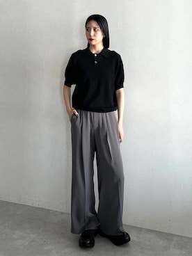 「アイテム（スラックス）」を使った、しおりさん（レディース・173cm）の夏コーディネート