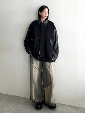 「アイテム（ブルゾン）」を使った、しおりさん（レディース・173cm）の秋コーディネート