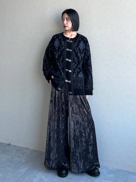 「HARE（ハレ）のビルディングソールフュージョンローファー(HARE)（ローファー）」を使った、しおりさん（レディース・173cm）の秋コーディネート