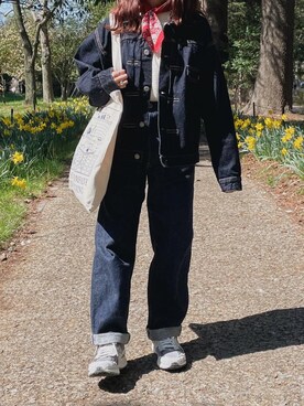 「LENO（リノ）のアイテム（ジャケット/アウター）」を使った、sakiさん（レディース・147cm）の春コーディネート