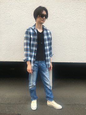 「H&M（エイチ・アンド・エム）のアイテム（シャツ/ブラウス）」を使った、hさん（メンズ・175cm）の春コーディネート
