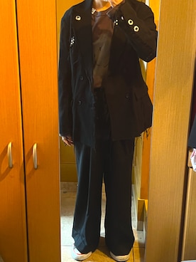 「LiNoH（リノー）のアイテム（パンツ）」を使った、たさん（メンズ・169cm）の春コーディネート