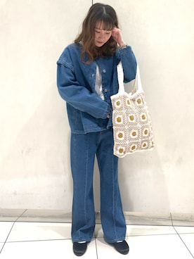 「ehka sopo（エヘカソポ）のアイテム（デニムジャケット）」を使った、ｙｕｋａさん（レディース・158cm）の春コーディネート