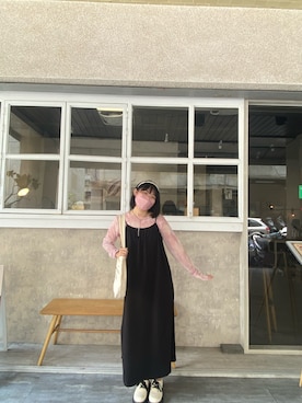 「CLANE（クラネ）のアイテム（アクセサリー）」を使った、馬芳さん（レディース・158cm）の夏コーディネート